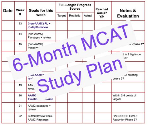 MCAT Study Goals